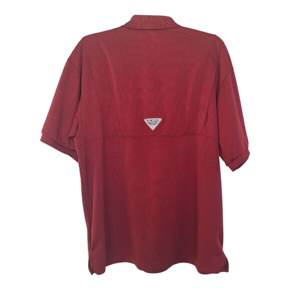 Columbia Red Polo PFG Fishing Shirt Golf Omni Shade Alabama Crimson Tide Men's M - Picture 3 of 16